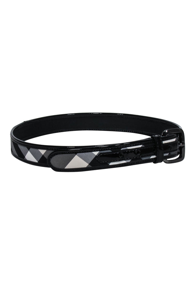 Current Boutique-Burberry - Black & Grey Plaid Belt Sz 4