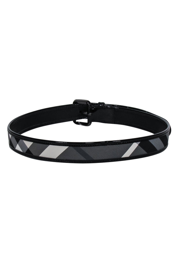 Current Boutique-Burberry - Black & Grey Plaid Belt Sz 4