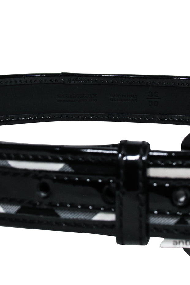 Current Boutique-Burberry - Black & Grey Plaid Belt Sz 4