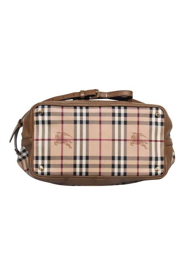 Current Boutique-Burberry - Beige Signature Plaid Large Bucket Bag