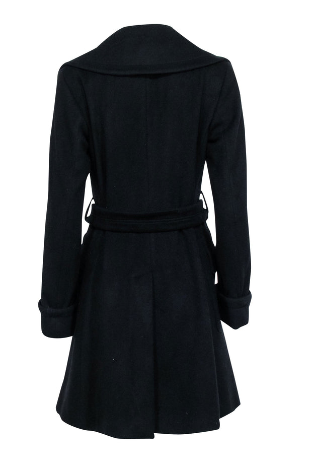 Current Boutique-Burberry - Black Wool Blend Double Breasted Short Coat Sz 8