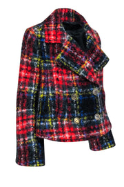 Current Boutique-Burberry - Red & Multi Color Plaid Cropped Coat Sz M
