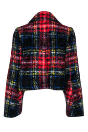 Current Boutique-Burberry - Red & Multi Color Plaid Cropped Coat Sz M