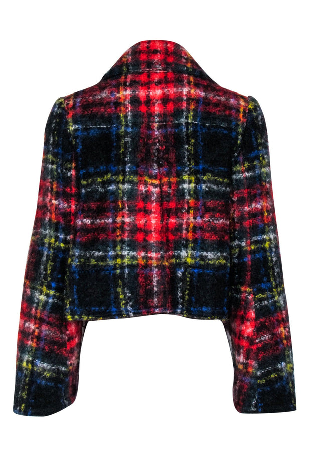Current Boutique-Burberry - Red & Multi Color Plaid Cropped Coat Sz M