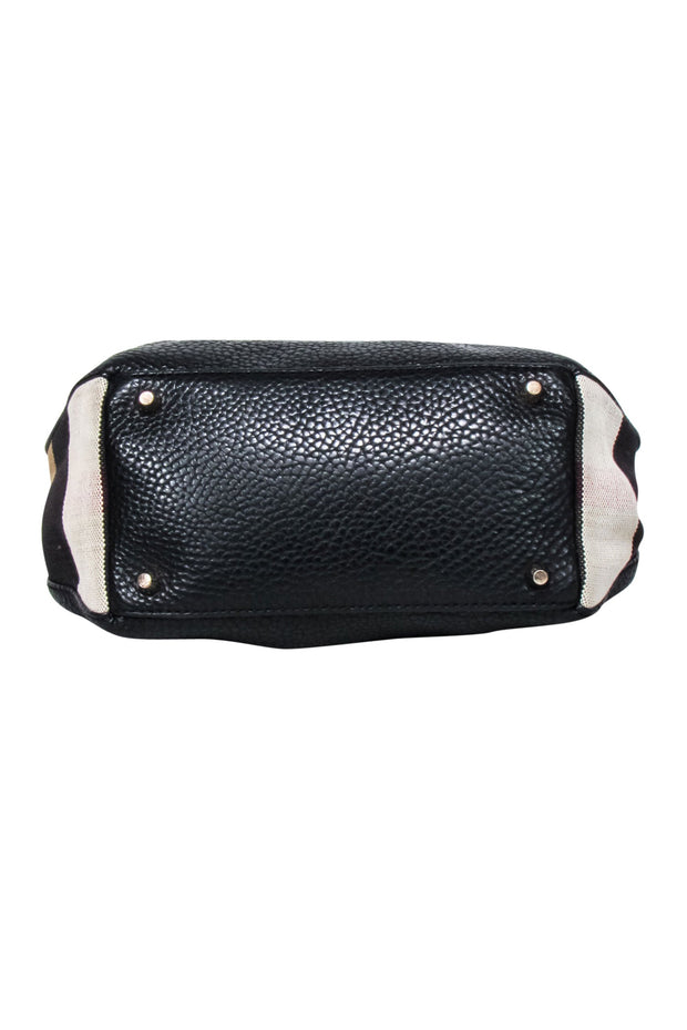 Current Boutique-Burberry - Black Leather w/ Signature Plaid Sides Crossbody Bag