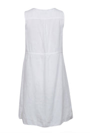 Current Boutique-Burberry - White Sleeveless Shirt Dress w/ Drawstring Waist Sz 4