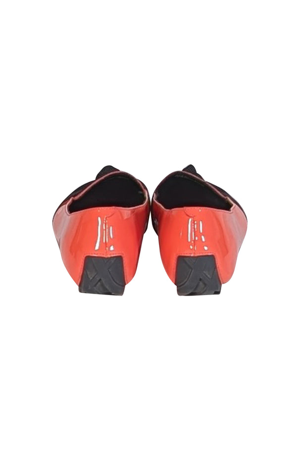 Burberry - Neon Coral Orange Patent Leather Flats Sz 5.5 - Current Boutique