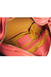 Current Boutique-Burberry Prorsum - Navy, Peach & Yellow Hand Painted Leather Bowler Bag