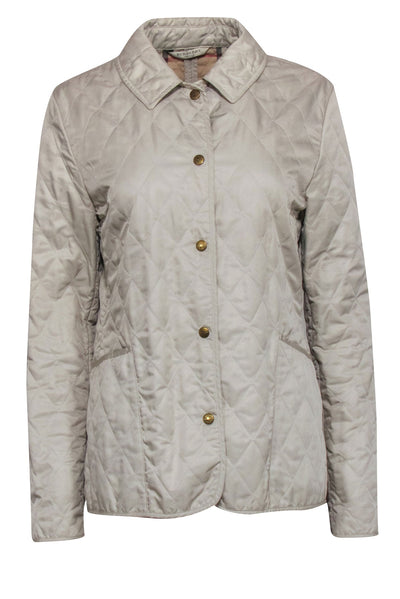 Current Boutique-Burberry - Beige Quilted Button Front Jacket Sz M