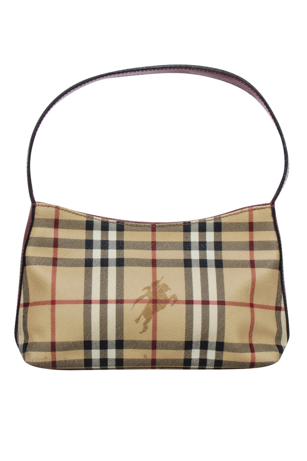 Current Boutique-Burberry - Beige Signature Plaid Haymarket Mini Bag