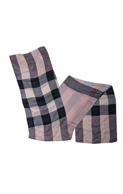 Burberry - Pink, Beige, & Black Plaid Scarf - Current Boutique