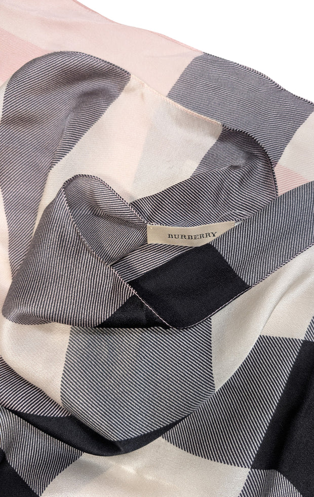 Burberry - Pink, Beige, & Black Plaid Scarf - Current Boutique