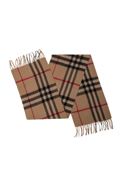 Burberry - Beige Signature Plaid Cashmere Scarf - Current Boutique