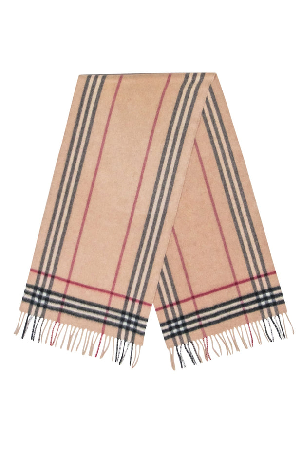 Current Boutique-Burberry - Beige Signature Plaid Cashmere & Wool Blend Scarf