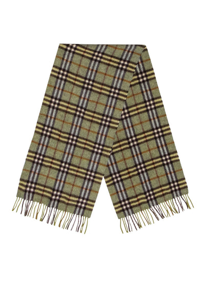 Current Boutique-Burberry - Green & Brown Plaid Cashmere Scarf