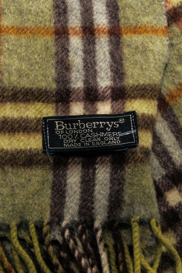 Current Boutique-Burberry - Green & Brown Plaid Cashmere Scarf