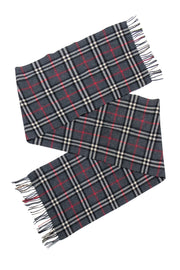 Current Boutique-Burberry - Grey, Black, & Red Plaid Cashmere Scarf