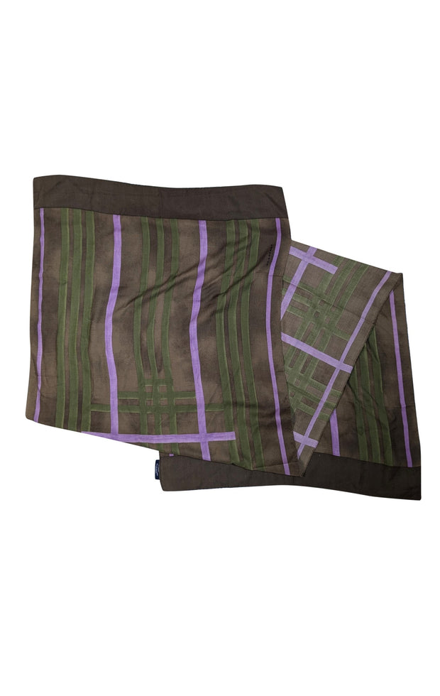 Burberry - Olive, Green, &amp; Lavender Cashmere Blend Scarf - Current Boutique