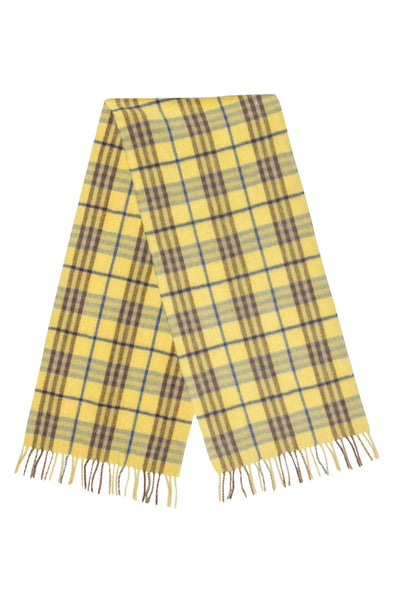 Current Boutique-Burberry - Yellow & Blue Plaid Cashmere Scarf