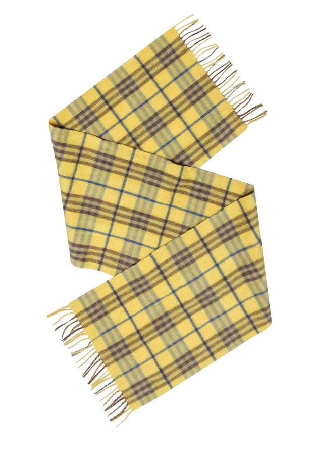 Current Boutique-Burberry - Yellow & Blue Plaid Cashmere Scarf