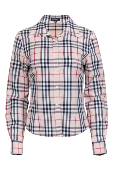 Current Boutique-Burberry - Beige Signature Plaid Button Down Shirt Sz L