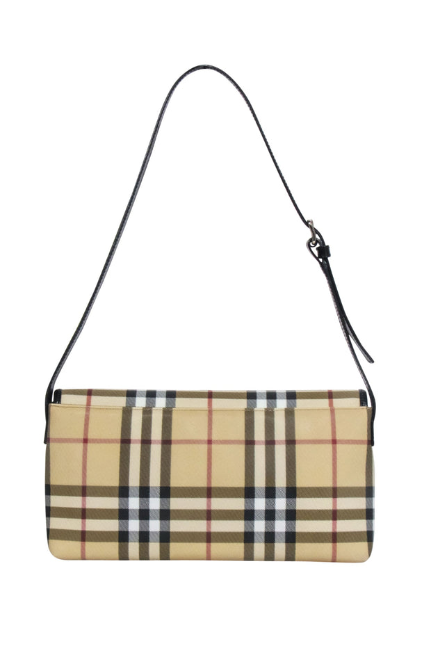 Current Boutique-Burberry - Beige Signature Plaid Haymarket Baguette Shoulder Bag