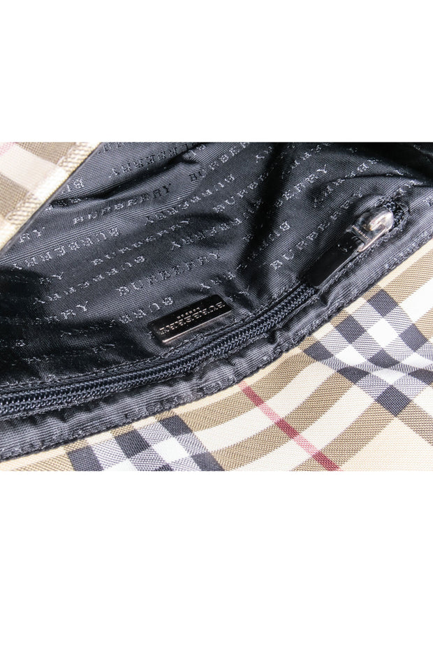 Current Boutique-Burberry - Beige Signature Plaid Haymarket Baguette Shoulder Bag