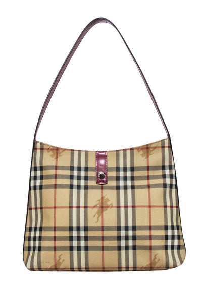 Current Boutique-Burberry - Beige Signature Plaid Logo Shoulder Bag