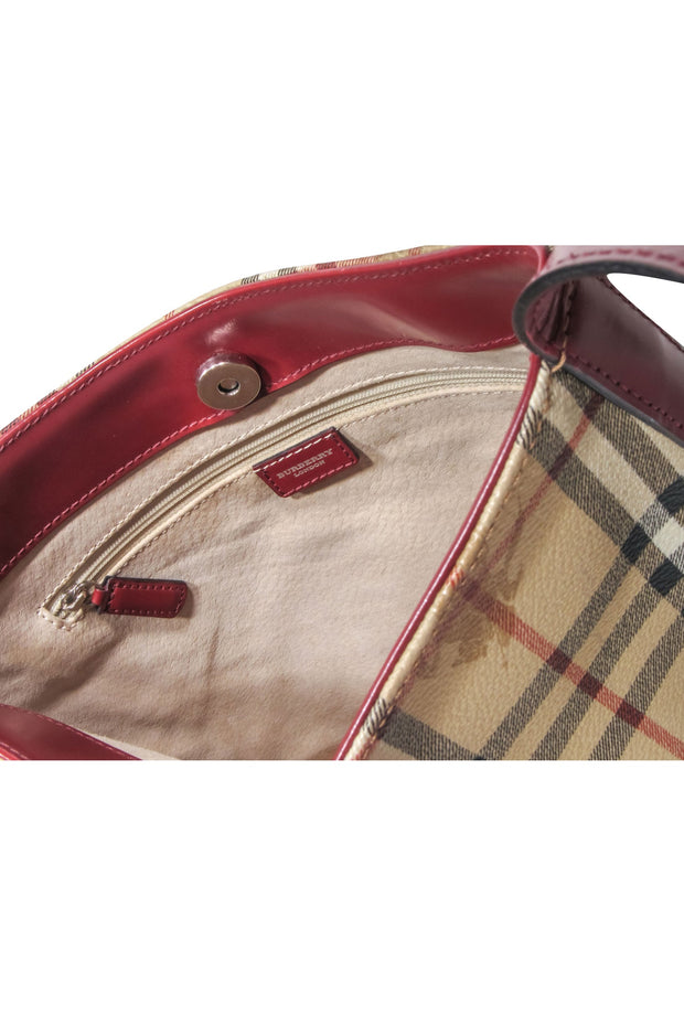 Current Boutique-Burberry - Beige Signature Plaid Logo Shoulder Bag