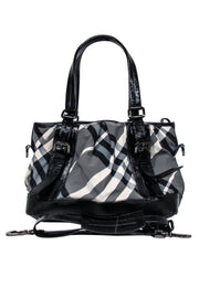 Current Boutique-Burberry - Grey, Black, & Cream Plaid Shoulder Bag