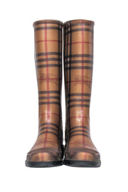 Current Boutique-Burberry - Beige Signature Plaid Rubber Rainboots Sz 6