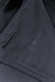 Current Boutique-Burberry - Black Cotton Blend Double Breasted Button Trench Coat Sz 10