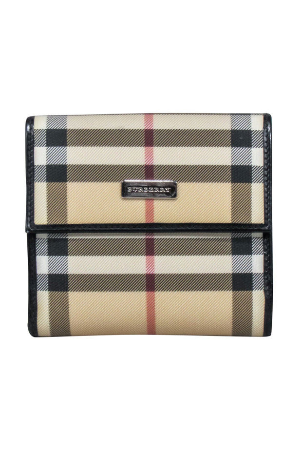Current Boutique-Burberry - Beige Signature Plaid Square Wallet