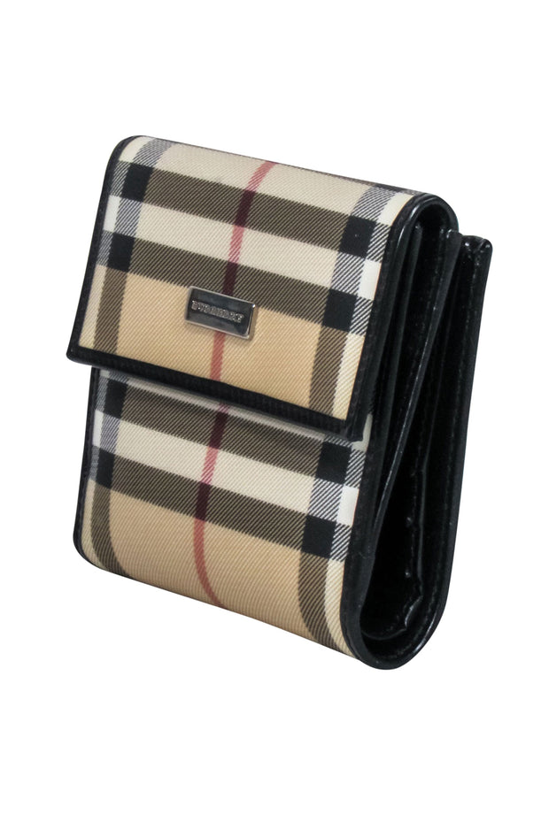 Current Boutique-Burberry - Beige Signature Plaid Square Wallet