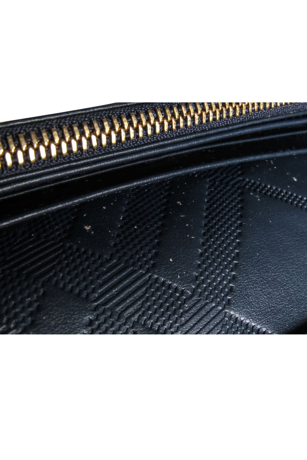 Current Boutique-Burberry - Navy Leather Long Wallet