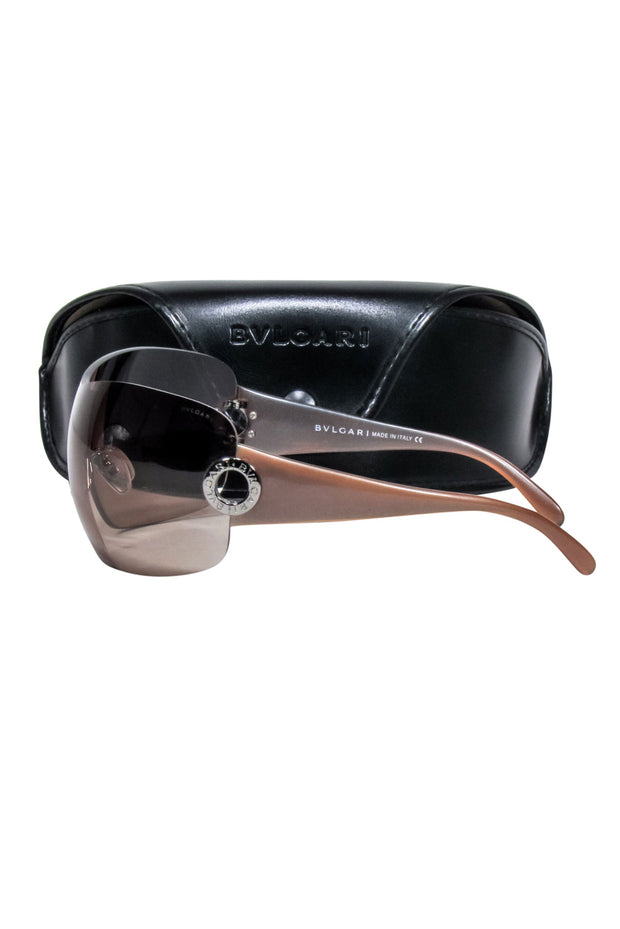 Current Boutique-Bvlgari - Brown Lens Large Shield Sunglasses
