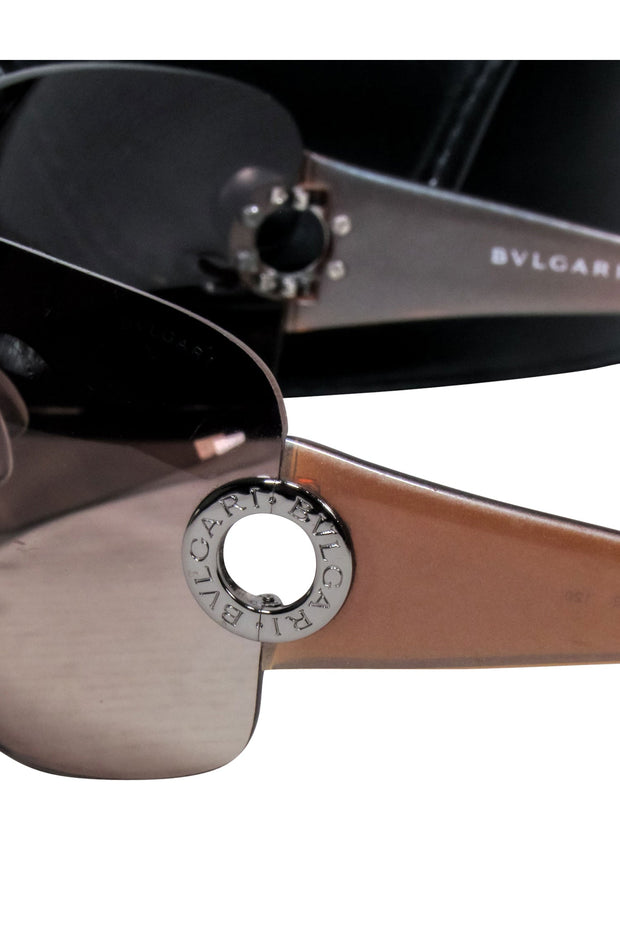 Current Boutique-Bvlgari - Brown Lens Large Shield Sunglasses