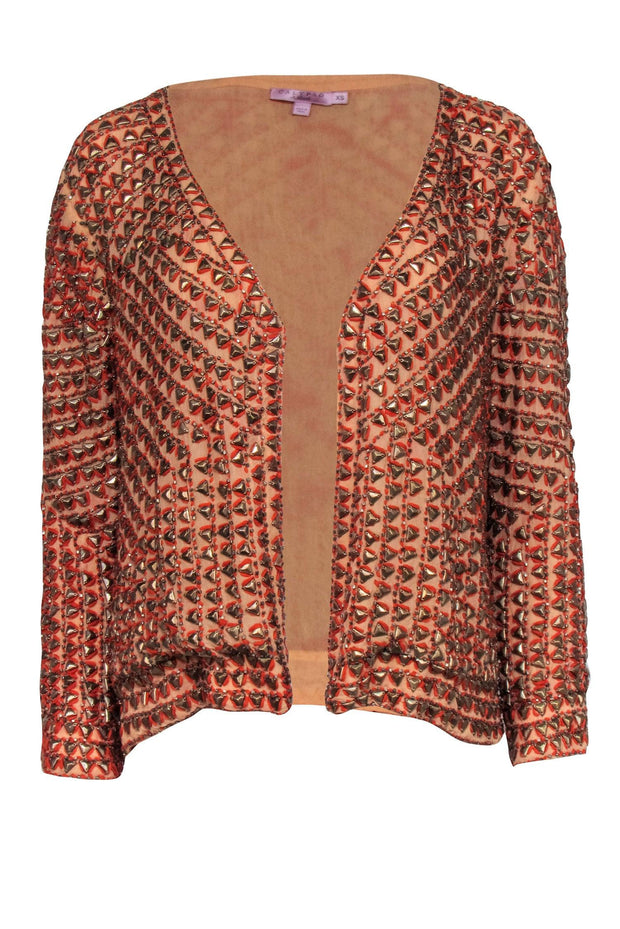 Current Boutique-Calypso - Orange Jacket w/ Metal Embellishing Sz XS