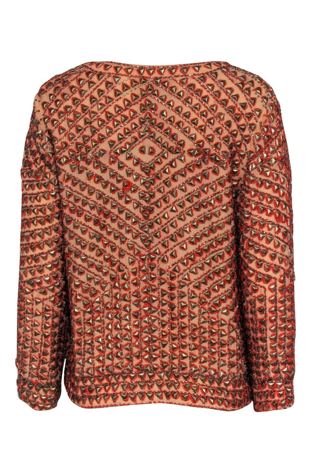 Current Boutique-Calypso - Orange Jacket w/ Metal Embellishing Sz XS