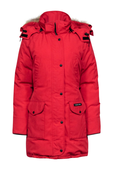 Current Boutique-Canada Goose - Red Trillium Regular Fit Down Parka w/ Coyote Fur Trim Sz M