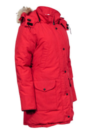 Current Boutique-Canada Goose - Red Trillium Regular Fit Down Parka w/ Coyote Fur Trim Sz M