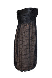 Current Boutique-Carmen Marc Valvo - Black Silk & Lace Strapless Dress Sz 12