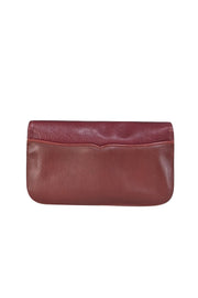 Cartier - Red Wine Leather Fold Over Clutch - Current Boutique