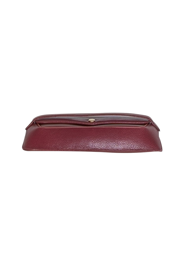 Cartier - Red Wine Leather Fold Over Clutch - Current Boutique