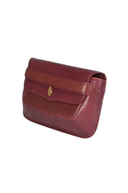 Cartier - Red Wine Leather Fold Over Clutch - Current Boutique
