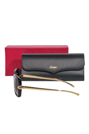 Current Boutique-Cartier - Brown Tortoise Sunglasses w/ Gold Legs
