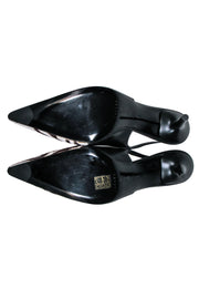 Current Boutique-Casadei - Zebra Print Cap Toe Slingback Kitten Heels Sz 9.5