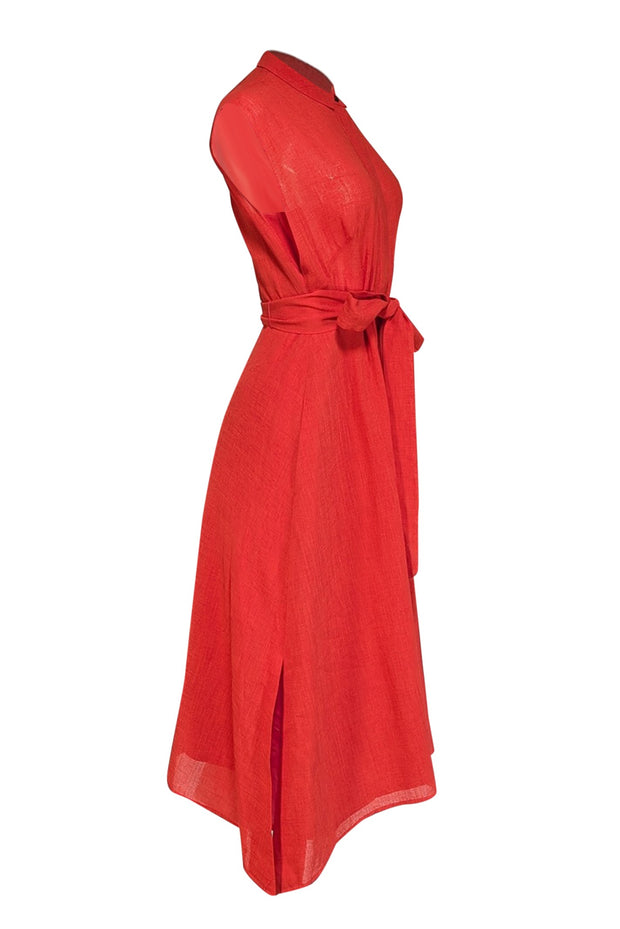 Cefinn - Red Sleeveless Button Front Sleeveless Dress Sz 4 - Current Boutique