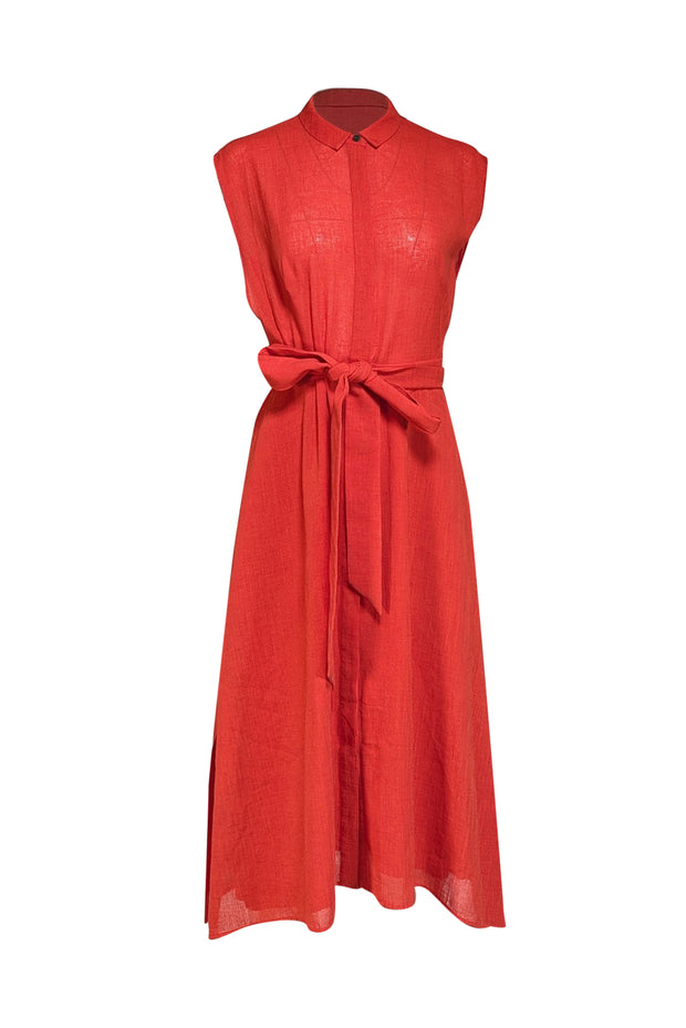 Cefinn - Red Sleeveless Button Front Sleeveless Dress Sz 4 - Current Boutique