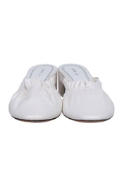Current Boutique-Celine - White Ruffle Closed Toe Mules Sz 8.5
